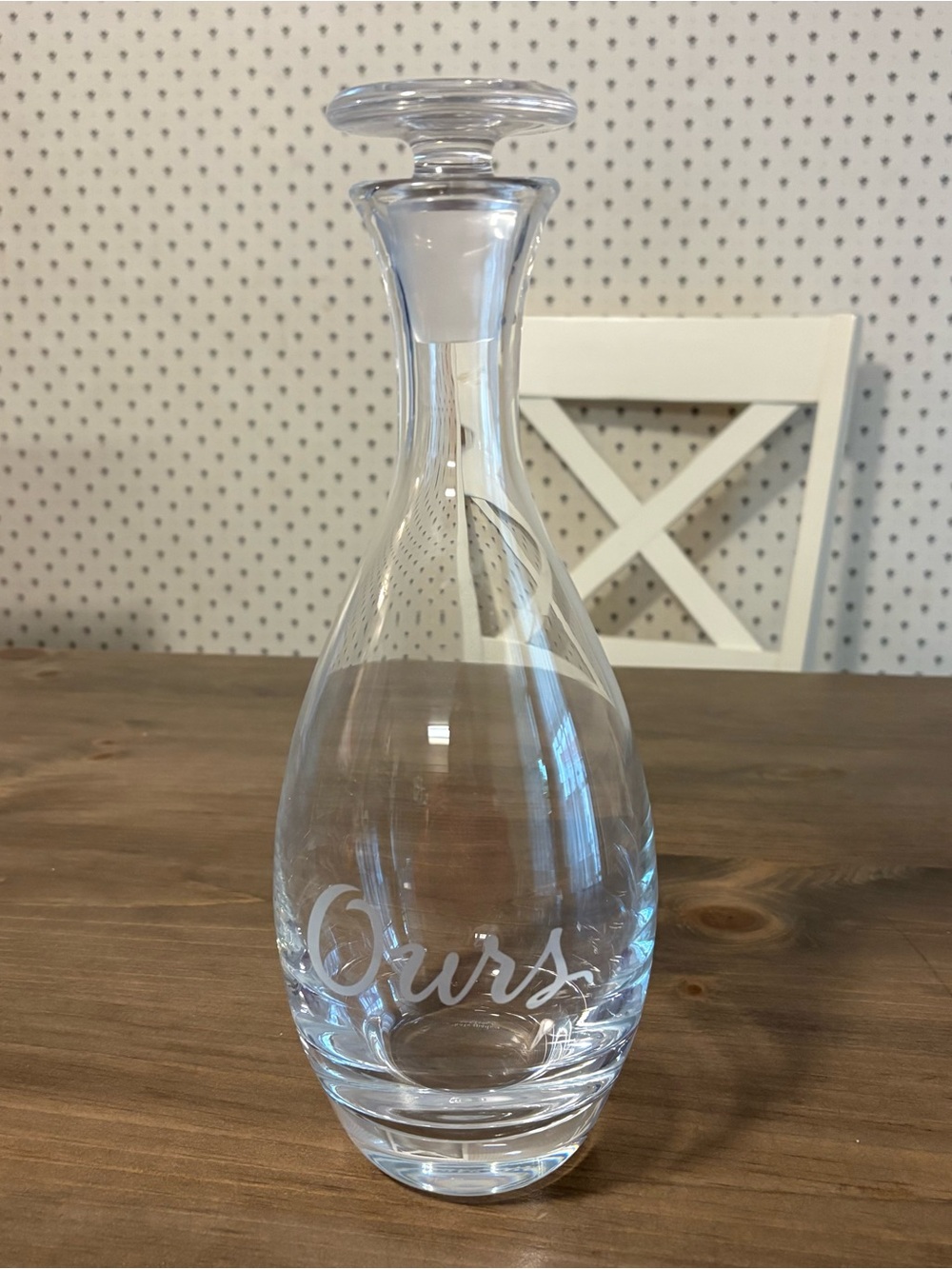 Kate Spade New York Clear “Ours” Etched Decanter (Joint Listing with Glasses)